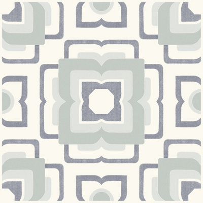 Floorpops Posey Blue Peel and Stick Floor Tiles FP4667