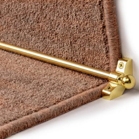 FloorPro Stair Rods - 27.5" (70cm) width - Easy To Fit - Hollow Stair Carpet Runner Bars Affordable Cheap and New - Brass Finish
