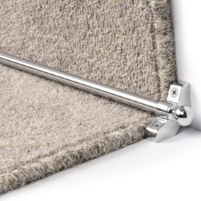 FloorPro Stair Rods - 35.4" (89cm) width - Easy To Fit - Hollow Stair Carpet Runner Bars Affordable Cheap and New - Chrome Finish