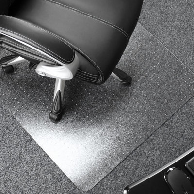 Floortex Polycarbonate Carpet Protector Chair Mat, Rectangular, for Medium Pile Carpets (up to 12mm) - 100 x 120cm
