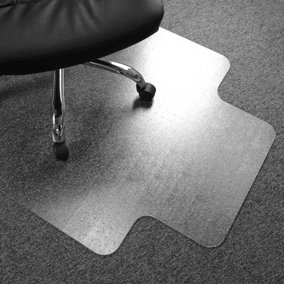 Floortex PVC Lipped Carpet Protector Chair Mat for Low Pile Carpets (up to 6mm) - 115 x 134cm
