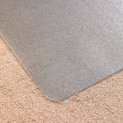 Floortex PVC Rectangular Carpet Protector Mat for Low Pile Carpets (up to 6mm) - 116  x 150cm
