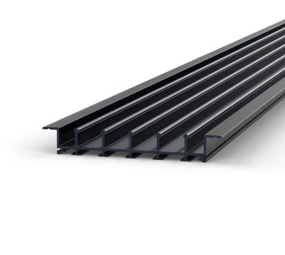 FloorTrack recessed track, L-3000 mm, for 3 doors, aluminium-coloured