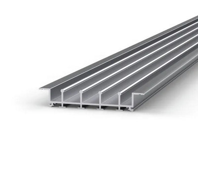 FloorTrack recessed track, L-4000 mm, for 4 doors, aluminium-coloured