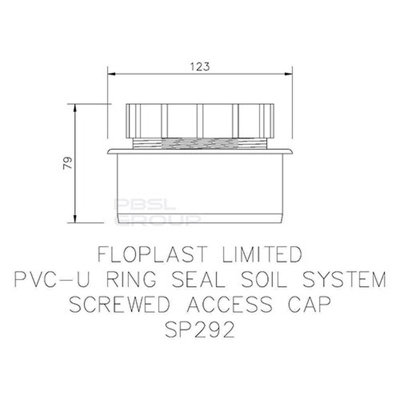 FloPlast 110mm Ring Seal Soil Access Plug Black Pack of 2 - Threaded ...