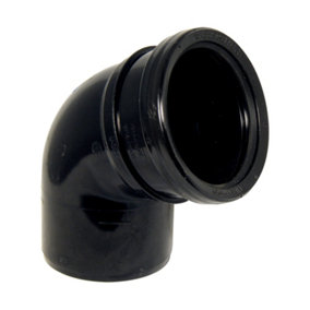 FloPlast 110mm Soil 112.5' Socket/Spigot Bend Black