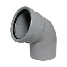 FloPlast 110mm Soil 112.5' Socket/Spigot Bend Grey
