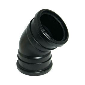 FloPlast 110mm Soil 135' Degree Double Socket Bend Black - SP563
