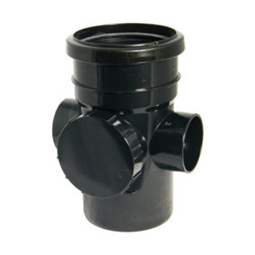 FloPlast 110mm Soil Access Socket/Spigot Black