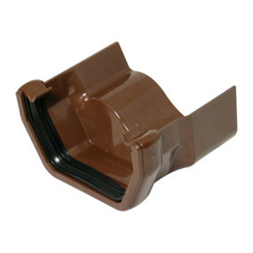 FloPlast 114mm Square Adaptor Iron Ogee Left Hand Brown