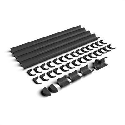 FloPlast 16m 170mm XtraFlo Industrial Gutter Kit - Black - Complete ...