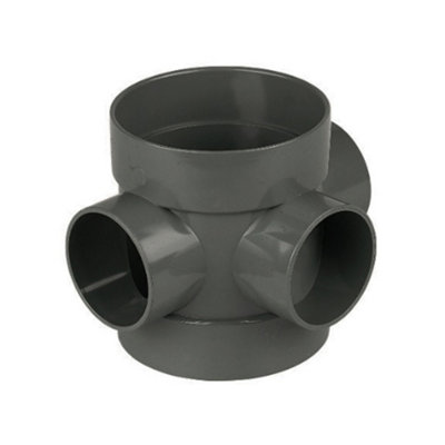 FloPlast Anthracite 110mm Soil Short Boss Pipe