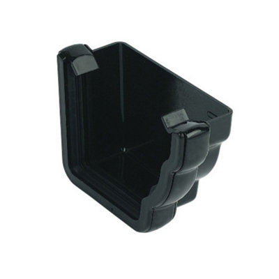 FloPlast Niagara External Right Hand Stopend Black