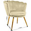 Flora Accent Chair with Petal Back Scallop Armchair in Velvet - Champagne