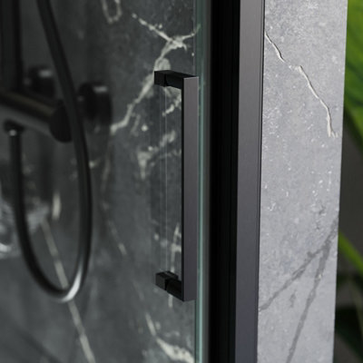 Flora Black Sliding Shower Door - (W)1500mm