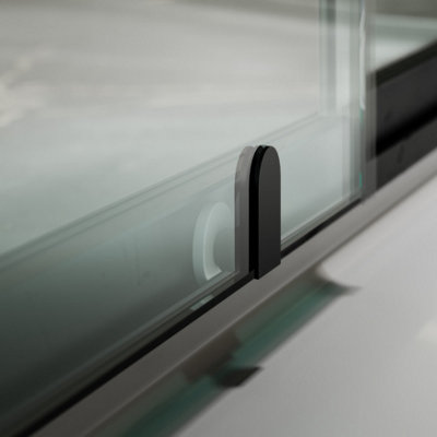 Flora Black Sliding Shower Door - (W)1700mm - 4