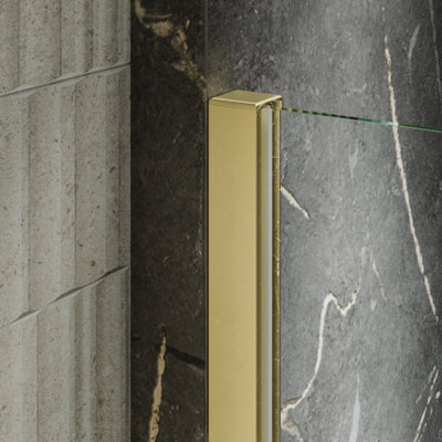 Flora Brushed Gold Shower Enclosure Side Panel - (W)800mm
