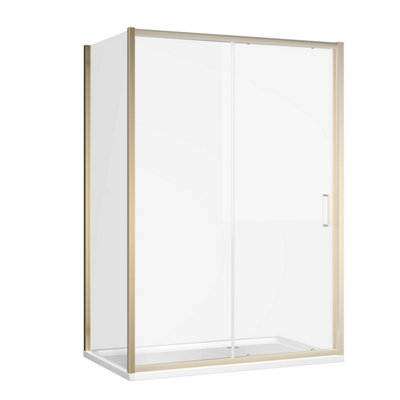 Flora Brushed Gold Shower Enclosure Side Panel - (W)800mm - 4