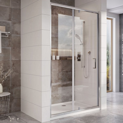 Flora Chrome Pivot Shower Door - (W)1200mm