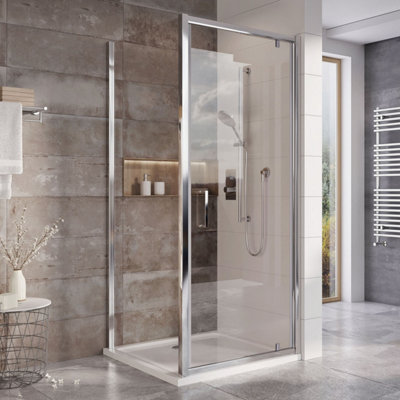 Flora Chrome Pivot Shower Door - (W)800mm