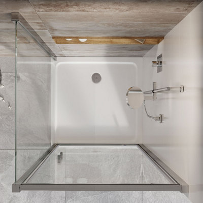 Flora Chrome Pivot Shower Door - (W)800mm - 3