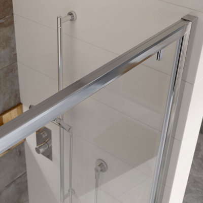 Flora Chrome Pivot Shower Door - (W)800mm - 4