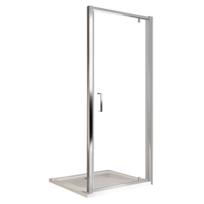 Flora Chrome Pivot Shower Door - (W)900mm | DIY at B&Q