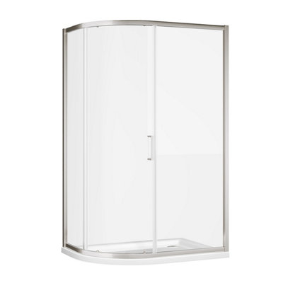 Flora Chrome Single Sliding Door Offset Quadrant Enclosure - (W)1000x(D)900