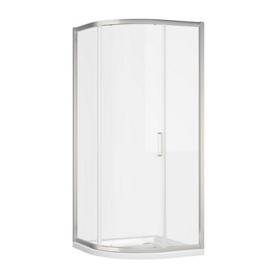 Flora Chrome Single Sliding Door Quadrant Enclosure - (W)800x(D)800