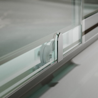 Flora Chrome Sliding Shower Door - (W)1300mm - 3