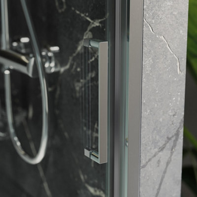 Flora Chrome Sliding Shower Door - (W)1300mm - 4