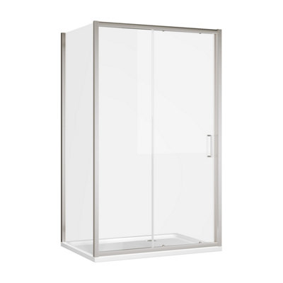 Flora Chrome Sliding Shower Door - (W)1300mm - 6