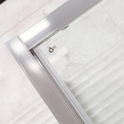 Flora Chrome Sliding Shower Door - (W)1400mm - 8