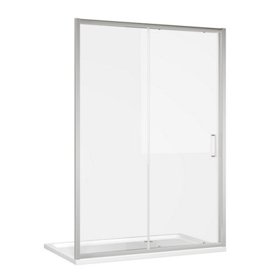 Flora Chrome Sliding Shower Door - (W)1500mm | DIY at B&Q