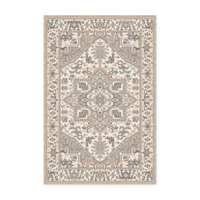 Flora Cream Beige Rug 120cm x 170cm