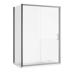 Flora Gun Grey Shower Enclosure Side Panel - (W)900mm