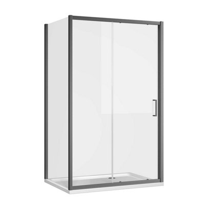 Flora Gun Grey Sliding Shower Door - (W)1200mm - 6