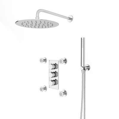 Flora Round 3 Way Concealed Thermostatic Shower Mixer Valve,Head