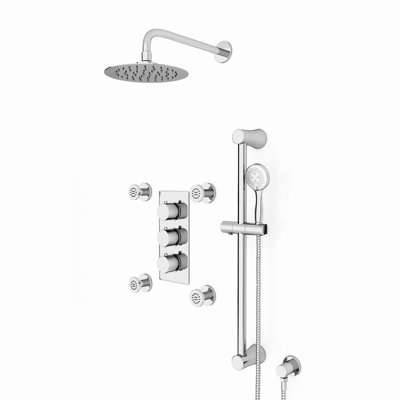 Flora Round 3 Way Concealed Thermostatic Shower Mixer Valve, Shower