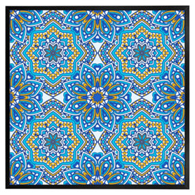 Floral and geometric embellished tiles (Picutre Frame) / 12x12" / Oak