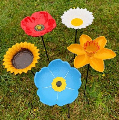 Floral Bird Feeders Poppy, Daffodil, Sunflower, Daisy & Me Not