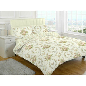 Floral Duvet Cover Set Olivia Flannelette 100% Brushed Cotton Thermal Duvet Quilt Cover Bedding Set