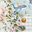 Floral Fairies Teal Children's Wallpaper