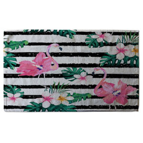 Floral Flamingos (Bath Towel) / Default Title