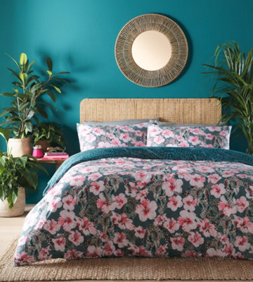 Floral Leopard Super King Duvet Cover and Pillowcases DIY at B&Q