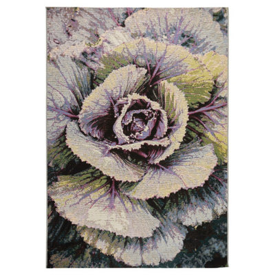 Floral Outdoor Rug, Stain-Resistant Floral Rug For Decks Patio Balcony, Modern Floral Outdoor Area Rug-120cm X 170cm