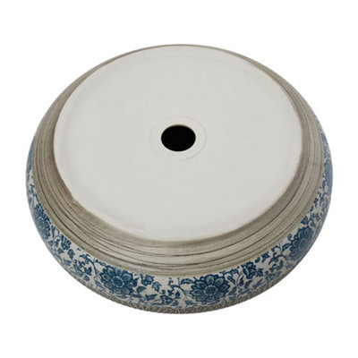 Floral Pattern Basin Ceramic Countertop Washbasin Vessel Sink with ...