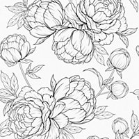 Floral Wallpaper In Monochrome