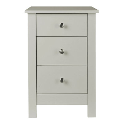 Florence 3 drawer bedside in Soft Grey | DIY at B&Q