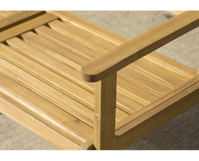 Florence Acacia Hardwood 2 Seater Bench - 4